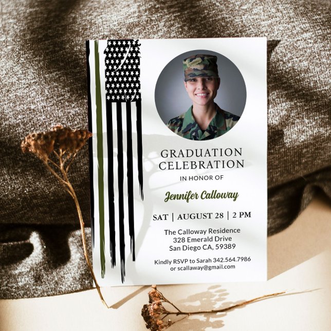 Military Flag, Army Basic Training Graduation Invitation (Creator Uploaded)