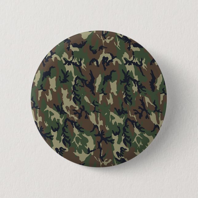 Military Forest Camouflage Background 2 Inch Round Button (Front)