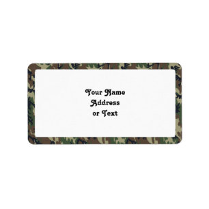 Military Forest Camouflage Background Label