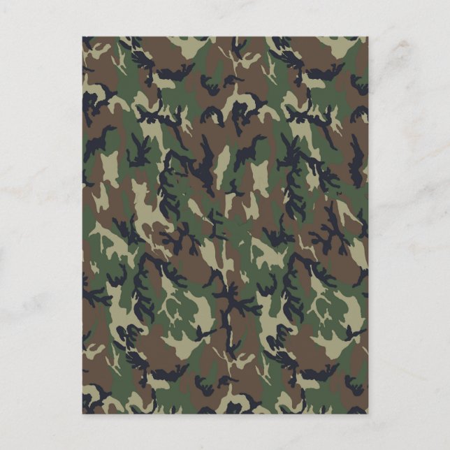 Military Forest Camouflage Background Postcard (Front)