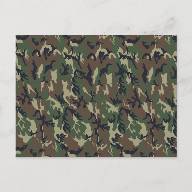Military Forest Camouflage Background Postcard (Front)