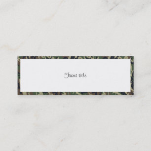 Military Forest Camouflage Background With White Mini Business Card