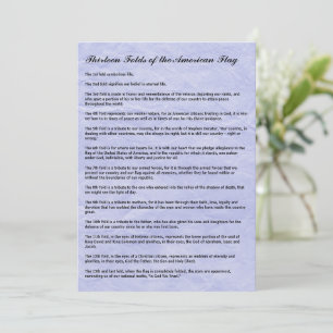 Military Funeral 13 Folds of American Flag Card