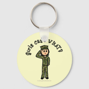 Military Girl - Light Keychain