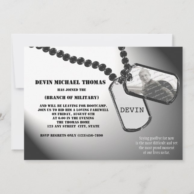 Military Going Away Party Invitation (Front)