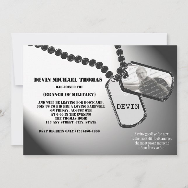 Military Going Away Party Invitation (Front)