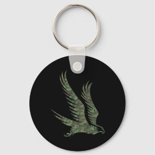 Military Goshawk Camo Print Raptor Bird Veteran Keychain