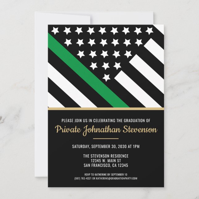 Military Graduation Basic Training Patriotic Army Invitation (Front)