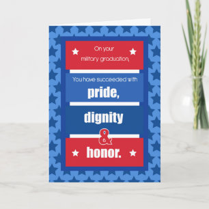 Military Graduation Congratulations Red, White, Bl Card