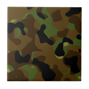 Military Green Army Camo Camouflage Pattern Tile