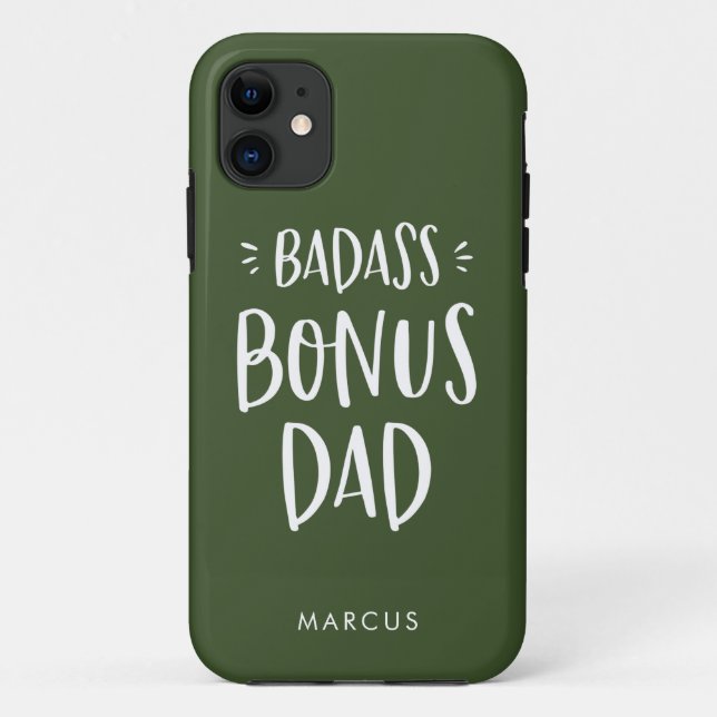 Military Green Bonus Dad Stepfather Personalized Case-Mate iPhone Case (Back)