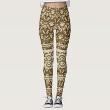 Military Green Brown Beige Leggings