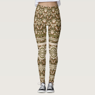 Military Green Brown Beige Leggings