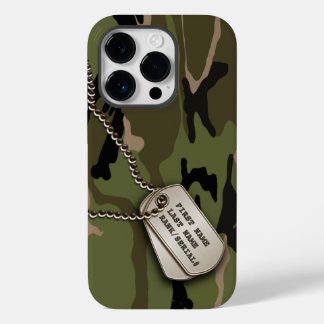 Military Green Camo w/ Dog Tag Case-Mate iPhone 14 Pro Case