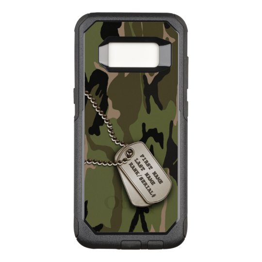Military Green Camo w/ Dog Tag OtterBox Commuter Samsung Galaxy S8 Case