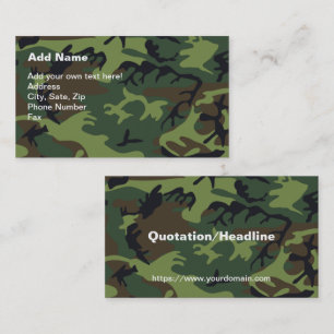 Military Green Camouflage Business Card