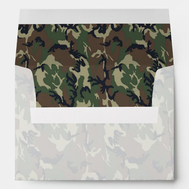 Military Green Camouflage Pattern Envelopes (Back (Bottom))