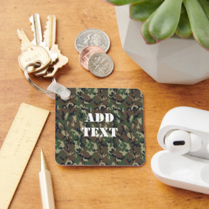 Military Green Camouflage Pattern Keychain