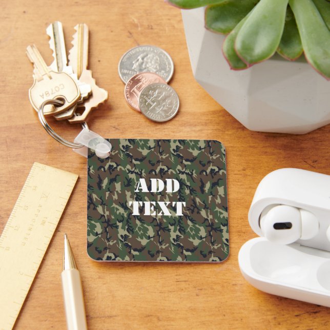 Military Green Camouflage Pattern Keychain (Desk)