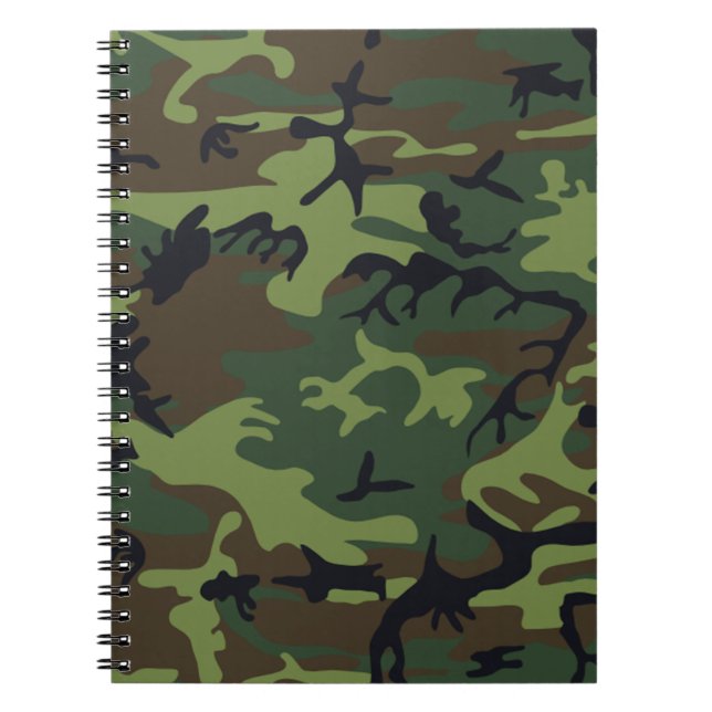 Military Green Camouflage Pattern Notebook (Front)