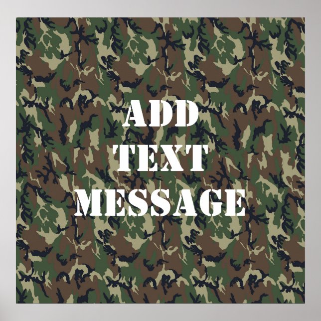 Military Green Camouflage Pattern Poster (Front)