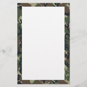 Military Green Camouflage Pattern Stationery