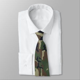 Military Green Camouflage Pattern Tie