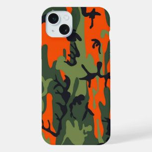 Military Green Orange Camouflage Como Army Print iPhone 15 Plus Case