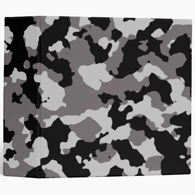 Military Grey Camouflage Pattern Binder (Front/Spine)