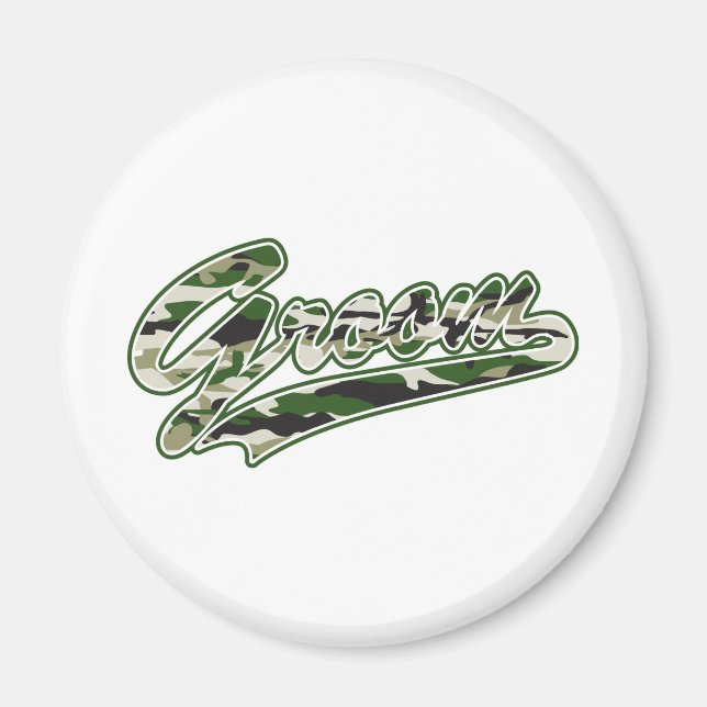 Military Groom Camouflage Magnet (Front)
