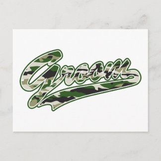 Military Groom Camouflage Postcard