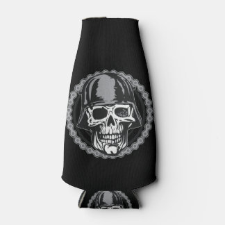 Military Helmet Skull With Biker Chain Bottle Cooler