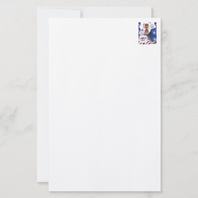 Military Hero Weimaraner Stationery (Front)