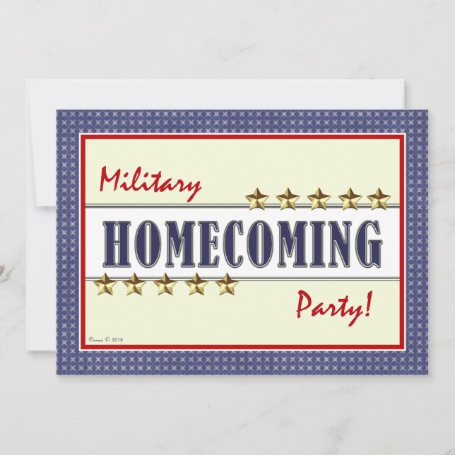Military Homecoming Stars Party Invitation (Front)