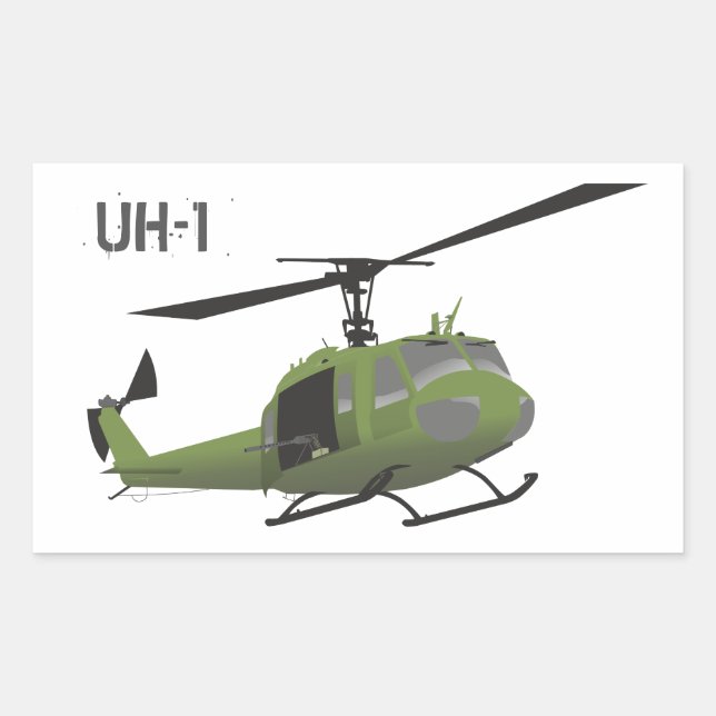 Military Huey Helicopter Sticker (Front)