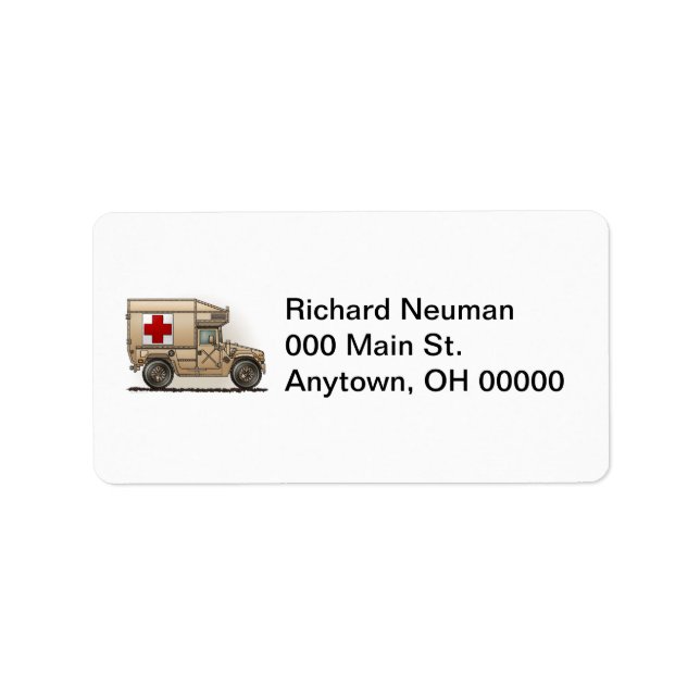 Military Hummer Ambulance Address Label (Front)