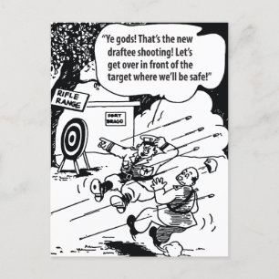 Military Humour, Safe Place, Funny Vintage Postcard