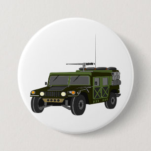 Military Humvee Off-Road Tactical Vehicle 3 Inch Round Button