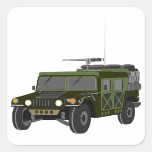 Military Humvee Off-Road Tactical Vehicle Square Sticker