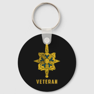 Military Intelligence Corps Veteran Logo Papa Chri Keychain