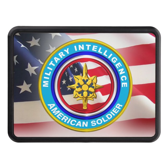 Military Intelligence Veteran Keepsake Trailer Hitch Cover (Front)