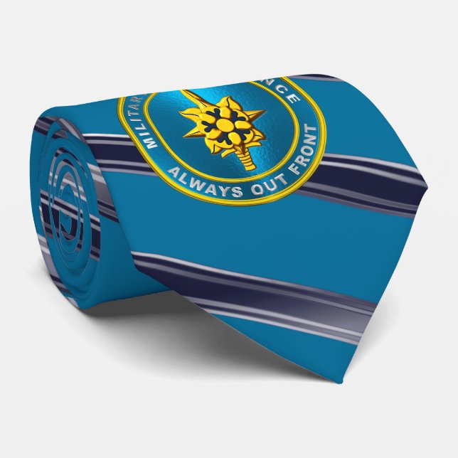 Military Intelligence Veteran  Neck Tie (Rolled)