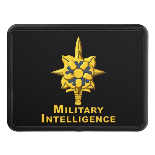 Military Intelligence Veteran Trailer Hitch Cover (Front)