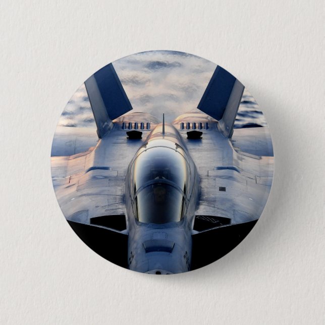 Military jet 2 inch round button (Front)