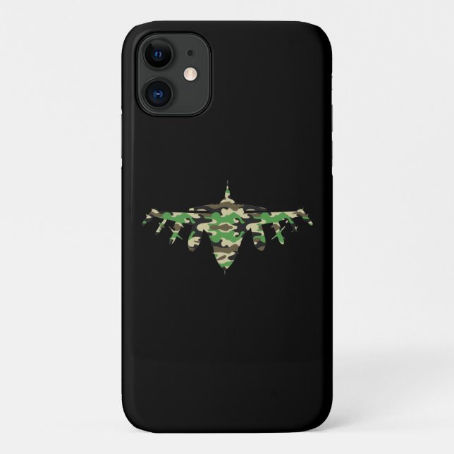 Military Jet camouflage fighter aircraft silhouett Case-Mate iPhone Case (Back)