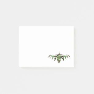 Military Jet camouflage fighter aircraft silhouett Post-it Notes