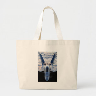 Military jet large tote bag