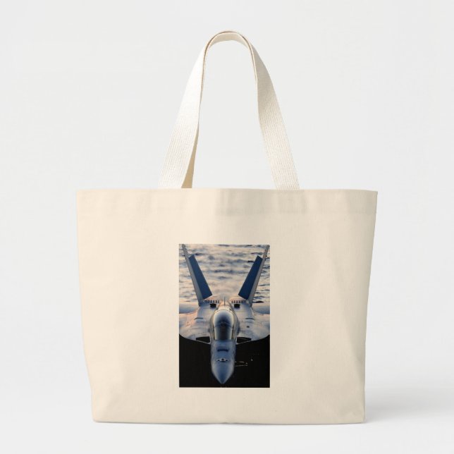 Military jet large tote bag (Front)