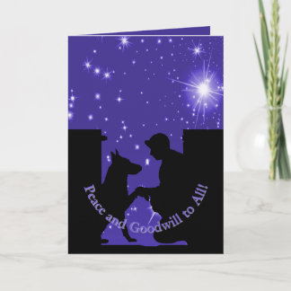 Military K9 Handler and Best Friends Christmas Holiday Card