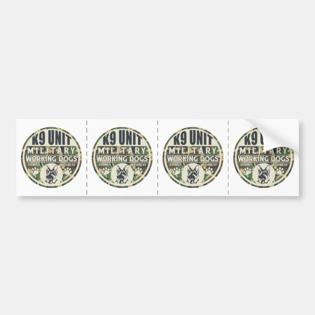 Military K9 Unit Working Dogs Bumper Sticker (Front)